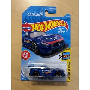 Hot Wheels 2018 Legends of Speed Blue ’16 Mercedes AMG GT3 Race Car